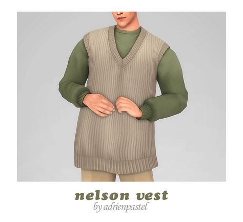 📑 Nelson Sweater Vest · | AdrienPastel on Patreon Sims 4 Cc Cottagecore Men, Sims 4 Cc Clothes For Males, Sims 4 Cc Sweater Vest Male, Sims4 Cc Maxis Match Clothes Men, Ts4 Cc Elder Clothes, Sims 4 Cc Clothes Male Soft, Ts4 Maxis Match Clothes Male, Maxis Match Men Clothes, Men Sims4 Cc