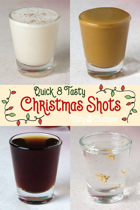 Leave a few Christmas Shots for Santa and see what it's like to be on the nice list! Enjoy for different shot recipes with cinnamon, chocolate, eggnog and butterscotch flavors #Christmasshots #Christmasparty Christmas Shots Alcohol, Recipes With Cinnamon, Chocolate Eggnog, Christmas Drinks Alcohol Recipes, Christmas Eggnog, Christmas Drinks Alcohol, Chocolate Shots, Christmas Shots, Cocktail Shots