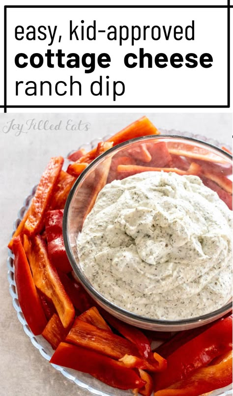 ​Don’t miss this Cottage Cheese Ranch Dip recipe! It’s the perfect way to make a creamy dip using healthy ingredients. This flavorful dip is a simple easy appetizer perfect for a crowd. It’s a great option and a healthy swap for other types of dips. Find out how to make this great snack! Optavia Approved Dips, Cottage Cheese Veggie Dip Recipes, Cottage Cheese Bean Dip, Dips Without Cheese, Dips Made With Cottage Cheese, Cottage Cheese Dips Healthy, Cottage Cheese Chip Dip, Dips With Cottage Cheese, Cottage Cheese Dip Healthy