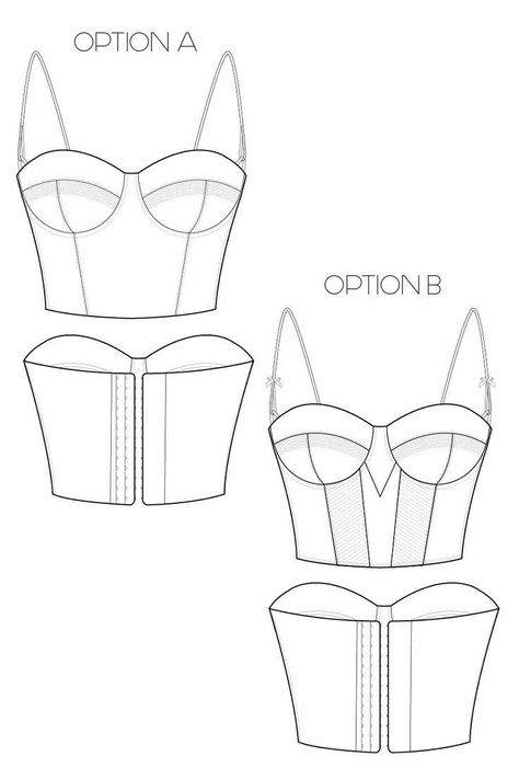 Top Template, Bustier Pattern, Corset Sewing Pattern, Corset Pattern, Sew Ins, Sewing Design, Diy Sewing Clothes, Pattern Drafting, Clothes Sewing Patterns