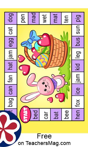 Easter Word Board Game (3 Letter Words)   This Easter Word Board Game is a great way to have Easter-bunny themed fun and learn how to pronounce words. 3 Letter Words Activities For Kids, Three Letter Words Activities, Alphabet Games For Kindergarten, Alphabet Handwriting Practice, Letter Matching Activities, Kids Handwriting Practice, 3 Letter Words, Alphabet Activity, Cvc Word Activities