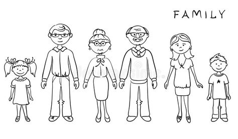 Big Family. Grafic illustration -- Big Family (parents and children #Sponsored , #Affiliate, #PAID, #Family, #children, #parents, #Big Family Picture Drawing, Illustrated Family Portrait, Family Coloring Pages, Family Clipart, Family Vector, Black And White Cartoon, Family Drawing, Family Coloring, Family Cartoon