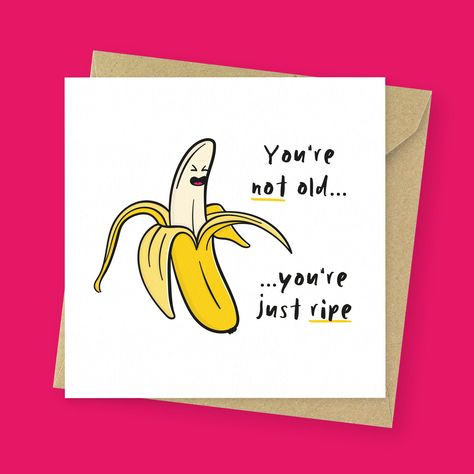 You're ripe funny Birthday card // Cute old age Birthday card for her, for him, for brother, for sister, for friend Brother Birthday Card From Sister, Planet Birthday, Birthday Craft, Birthday Card Ideas, Birthday Cards For Brother, Birthday Gifts For Brother, Birthday Wishes For Sister, Birthday Card For Her, Sister Birthday Card