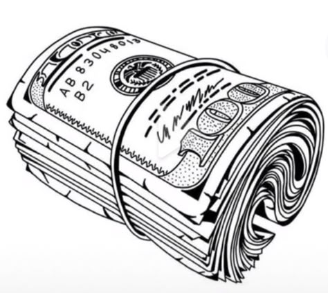 Roll Of Money Tattoo Design, Bank Roll Tattoo, Bank Robbery Tattoo, Time Is Money Tattoo, 100 Dollar Bill Tattoo, Wu Tang Tattoo, Arm Tattoos Lettering, Money Bag Tattoo, Hip Hop Tattoo