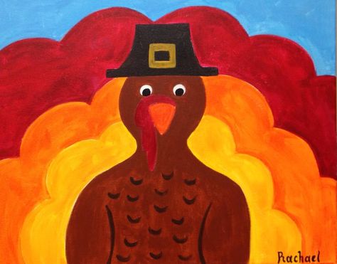 Thanksgiving Painting Ideas, Turkey Paintings, Thanksgiving Painting, Pumpkin Canvas Painting, Turkey Drawing, Painting Ideas For Kids, Turkey Painting, Fall Canvas Painting, Pumpkin Canvas