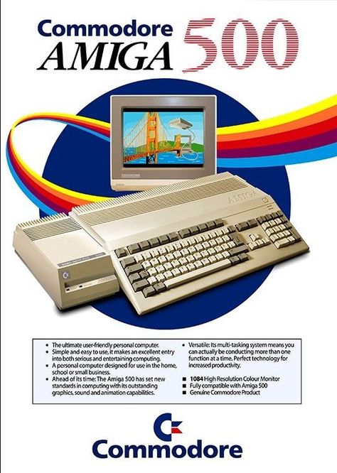 80s Technology Aesthetic, Amiga Computer, Commodore Amiga 500, 80s Tech, Commodore Computers, Retro Advertisements, Twenty Dollar Bill, Micro Computer, Retro Tech