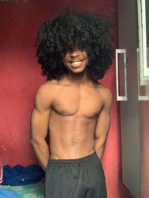 Afro Over Eyes, Black Male Pose Reference, Long Afro Hair Men, Guys With Afros, Men With Afros, Guy With Afro, 4c Hair Men, Coloured Afro, Afro Guy