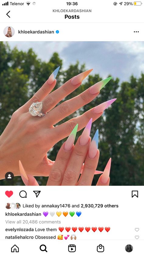 Khloe Kardashian Engagement Ring, Khloe Kardashian Ring, Khloe Kardashian Nails, Kardashian Nails, Kloe Kardashian, No Chip Nails, Diva Nails, Classy Nails, Chic Nails