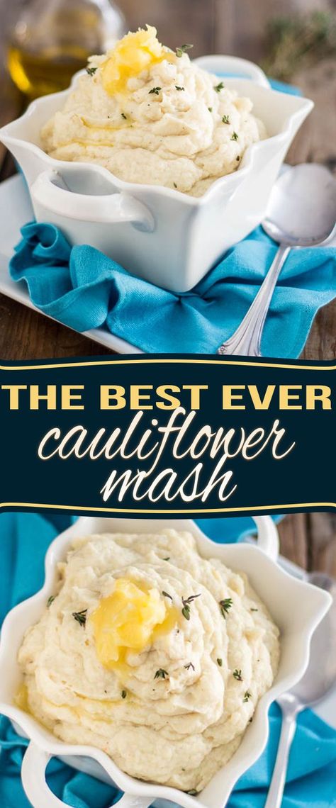 The Best Cauliflower Mash Ever | thehealthyfoodie.com The Best Cauliflower, Desayuno Keto, Cauliflower Mash, Keto Lasagna, Desserts Keto, Resep Diet, Buffalo Cauliflower, Low Carb Diets, Low Sodium Recipes