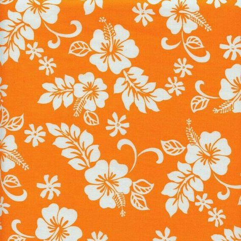 Happy Orange... Fabric Palette, Beach Wall Collage, Aloha Print, Tropical Patterns, Hawaiian Pattern, Hawaiian Hibiscus, Summer Sewing, Cool Backgrounds Wallpapers, Paper Toy