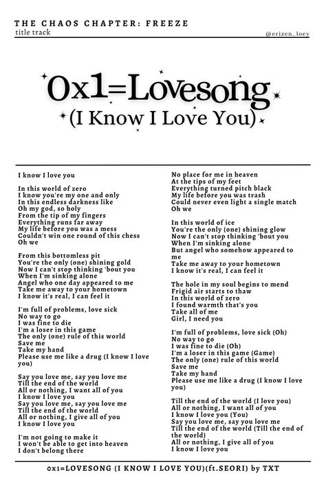 0x1 Love Song Lyrics, Kpop Lyric Poster Aesthetic, Txt Lyrics Poster, Subtle Txt Posters, Kpop Lyrics Poster, Txt Lyrics, Txt Poster, Printable Wall Poster, Kpop Lyrics