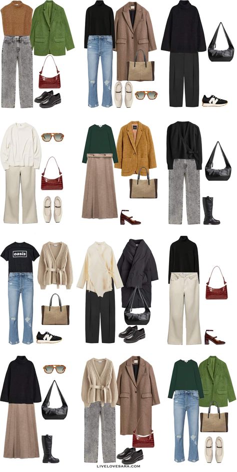 Colour Capsule Wardrobe, 90s Autumn Outfit, 70s Capsule Wardrobe, 90s Capsule Wardrobe, Warm Autumn Outfits Capsule Wardrobe, Warm Autumn Capsule Wardrobe, Palette Wardrobe, Vegas Packing, Zara Lookbook