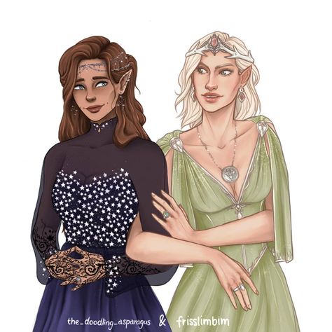 Feyre And Aelin, Aelin And Feyre, Character Crossover, Books Characters, Sjm Books, Throne Of Glass Fanart, Sara J Maas, Aelin Galathynius, Feyre And Rhysand