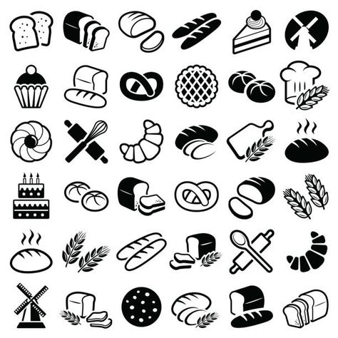 Bread Icon, Bakery Icon, Food Icon, Outline Illustration, Bakery Logo, Logo Project, Fabric Wall Art, Icon Collection, Vector Drawing