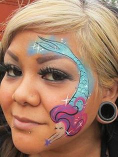 1000+ ideas about Mermaid Face Paint on Pinterest | Eye Face ... Mermaid Face Paint, Princess Face Painting, Cheek Art, Girl Face Painting, Doll Face Paint, Face Painting Tutorials, Face Painting Easy, Kids Face Paint, Body Suit Tattoo