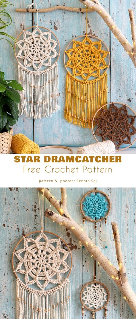 Crochet Wall Hanger Free Patterns Dream Catchers, Crochet, Wall