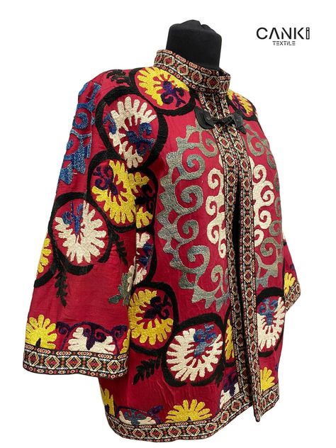 vintage long suzani caftan - handmade Jackets embroidered clothing coat boho Embroidered Clothes, Ships, Womens Dresses, Dresses, Clothes