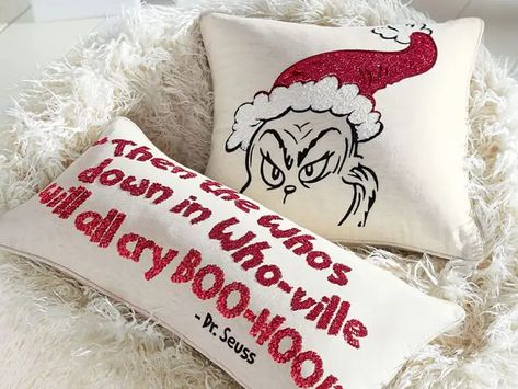 14 fun Grinch-themed Christmas decorations — from sequined pillows to outdoor inflatables The Grinch Book, Dr Seuss Christmas, Grinch Ornaments, Mr Grinch, Grinch Party, Grinch Christmas Decorations, Merry Grinchmas, Teen Bedrooms, Outdoor Inflatables