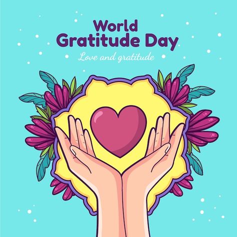 Gratitude Drawing, World Gratitude Day, Gratitude Day, Hands Drawing, Hand Drawn Illustration, Drawn Illustration, Vector Hand, Vector Photo, Birthday Wishes