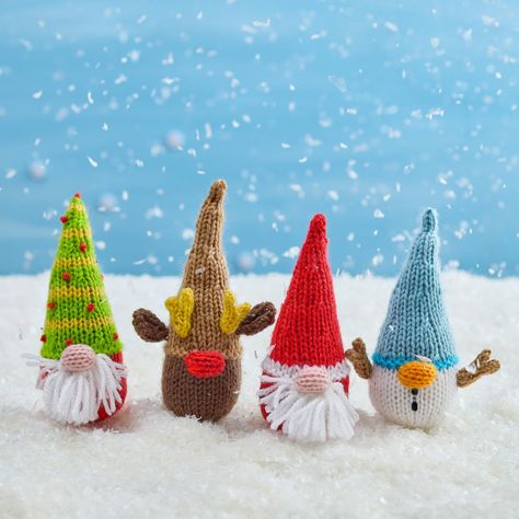 Knitted Christmas Ornament Patterns, Mini Knitted Animals, Ornament Knitting Pattern, Christmas Ornaments Knitting Patterns, Gnome Knitting Pattern, Knitted Gnomes Pattern Free, Knitted Gnome Pattern Free, Gnome Knitting Pattern Free, Knitted Christmas Decorations Free