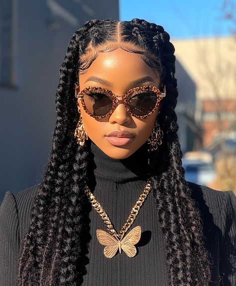 How to Rock Jumbo Boho Twisted Braids Effortlessly How To Style Thick Box Braids, Two Large Braids Black Women, Jumbo Medium Box Braids, Boho Loc Hairstyles, Boho Jumbo Box Braids, Jumbo Box Braid Styles, Braid Trends 2024, Jumbo Hairstyles For Black Women, Four Jumbo Box Braids