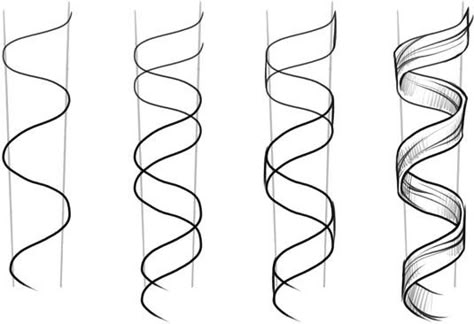 1. Draw curly hair  Creative Bloqteaches you how to draw curly textured hair starting from just a squiggly line measured out between two tapered parallel ones. They clearly map out how to add dimension and depth to each curl by adding another slightly staggered wiggly line and building the strand from there.  2. Avoid smudging  Wiki Howshows you the best technique for avoiding smudges on your drawings particularly if you prefer sketching in pencil! This tip works for everyone but its especially How To Draw Curls Step By Step, How To Draw A Curl, Sketch Tips For Beginners, Ribbon Drawing Tutorial, Sketching Techniques For Beginners, Curl Sketch, Curled Hair Drawing, Curls Sketch, Curl Drawing