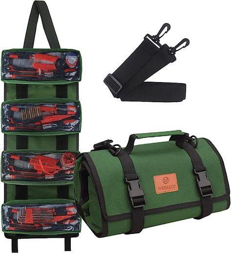 Wessleco Roll Tool Bag, Green Wrench Roll Organizer, Canvas Roll Up Tool Bag, Multi-Purpose Tool Roll Organizer,Tool Pouch for Motorcycle Car - - Amazon.com Roll Up Organizer, Tools Bag, Roll Up Tool Bag, Leather Tool Roll Pattern, Wrench Roll, Electrical Tools Bag, Tool Bag Organization, Tool Roll Bag, Canvas Tool Bag