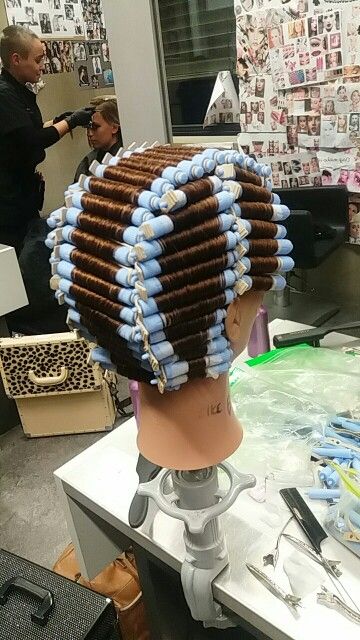 Hair Mannequin Hairstyles, Cosmetology Mannequin Hairstyles, Anything But Hair Project Cosmetology, Hair Tutorial Rollers, Cosmetology School Aesthetic, Hairstylist Marketing, Cosmetology Career, Beauty School Cosmetology, New Perm