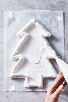 Christmas Tree Pavlova, Pavlova Christmas Tree, Pavlova Tree, Christmas Pavlova Ideas, Winter Pavlova, Pavlova Ideas, Winter Party Food, Christmas Pavlova Recipe, Christmas Tree Meringue