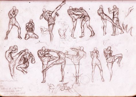 Muay Thai References by Betterifimdeath on DeviantArt Pencak Silat, Martial Arts Techniques, Martial Arts Styles, Thai Art, Body Drawing, Action Poses, Drawing Poses, Drawing Tips, Muay Thai