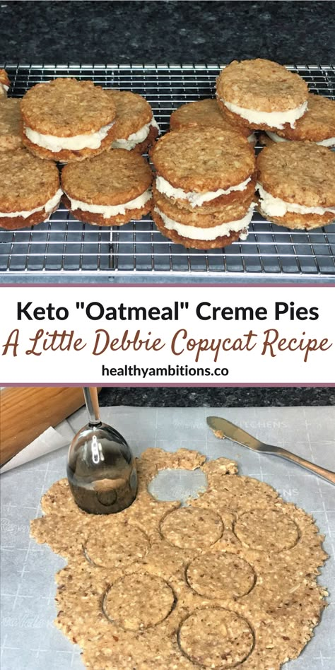 Backyard Patio With Pavers Ideas, Sugar Free Oatmeal Cream Pies, Keto Junk Food Recipes, Keto Oatmeal Cream Pies, Keto Desserts With Coconut Flour, Keto Gluten Free Desserts, Gluten Free Keto Desserts, Keto Pies Recipes Easy, Keto Oatmeal Recipes