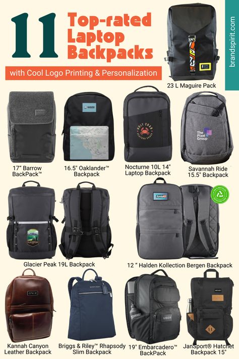 Laptop backpacks and commuter bags are the top most searched corporate gifts and event swag for 2024. These 11 stylish and commuter-friendly backpacks let you showcase your logo with some really awesome printing methods - from leather patches to direct to garment full color designs. 10/10 merch and swag giveaways. Slim Backpack, Commuter Bag, Promotional Products, Cool Logo, Leather Patches, Laptop Backpack, Printing Methods, Corporate Gifts, Top Rated