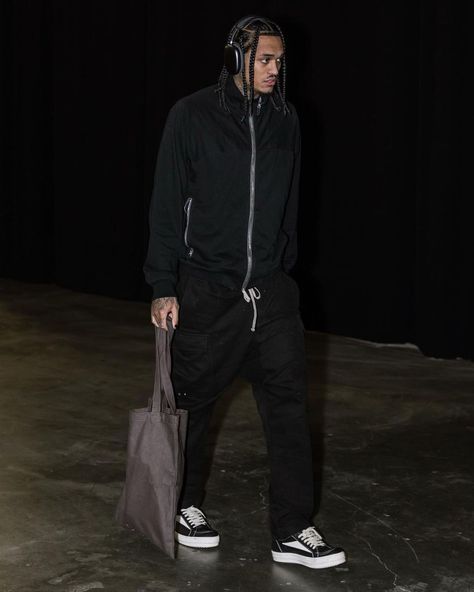 Jordan Clarkson Outfit, Rick Owens Drkshdw Outfit, Drkshdw Outfit, Rick Owens Outfit, Nike Air Uptempo, Jordan Clarkson, Young Mens Fashion, Nba Outfit, Save Outfits