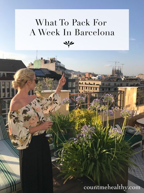 What to Pack for a Week in Barcelona Barcelona Outfits Spring, Spain Summer Outfit, Barcelona Summer Outfits, Barcelona Outfits Summer, Barcelona Packing List, Long Weekend Packing, Pack For A Week, Barcelona Vacation, Summer Packing Lists