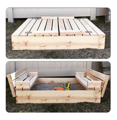 Diy Sandbox, Diy Backyard Patio, Family Backyard, End Tables Diy, Diy End Tables, Diy Sofa Table, Backyard Diy, Diy Patio Furniture Cheap, Diy Furniture Easy