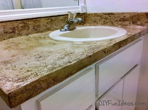 Diy Concrete Counter, Countertop Makeover, Concrete Vanity, Minimalist Vanity, Bathroom Vanity Top, Vanity Makeover, Bathroom Vanity Makeover, Concrete Overlay, Diy Bathroom Vanity