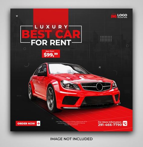 Car Post, Post Banner Design, Car Banner, Graphic Design Posters Layout, Car Advertising Design, Facebook Post Design, Rent Car, Instagram Banner, Facebook Social Media