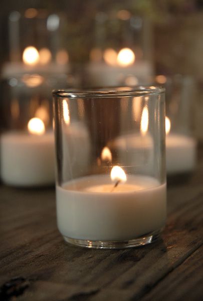 48 votive candles for $25.00- Great site for discounted candles and centerpiece components for weddings and events Lighted Candle, Expensive Candles, Table Candles, Candle In Glass, White Candles, Wedding Candles, Wedding Lights, Here Comes The Bride, Votive Candles