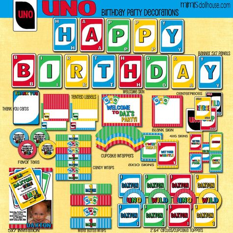 Uno Uno Cards, First Birthday Cards, Boy Birthday Party Themes, Birthday Party Printables, Avicii, Baby Boy Birthday, 1st Birthdays, Boy First Birthday, Happy Birthday Banners