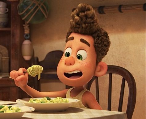 Luca Pasta Recipe Disney, Luca Dinner And Movie, Luca Movie Aesthetic, Luca Animation, Animation Pics, Luca Movie Poster, Luca Alberto, Alberto Protecting Luca, Luca Movie