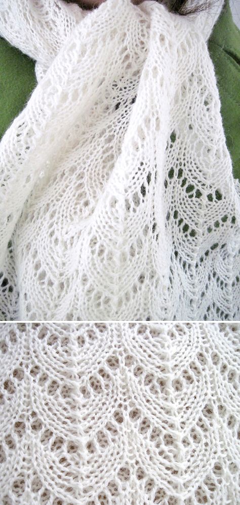 Elegant Lace Scarf - Free Pattern Lace Infinity Scarf Knitting Pattern Free, Reversible Knit Scarf Patterns Free, Knit Lace Pattern Free, Lace Scarf Knitting Pattern Free, Lace Knitting Patterns Free Stitches, Easy Lace Knitting Patterns, Knitting Lace Patterns, Knitting Stockinette, Knit Lace Pattern