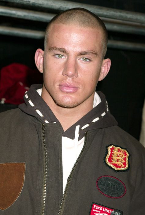 Channing Tatum Modeled For Sean John In 2003 - Hilarious Channing Tatum Pics From Early 2000s - Cosmopolitan Channing Tatum Model, Chaning Tatum, Coach Carter, 2000s Look, Bald Men, Channing Tatum, Good Looking Men, Celebrities Male, Haircuts For Men