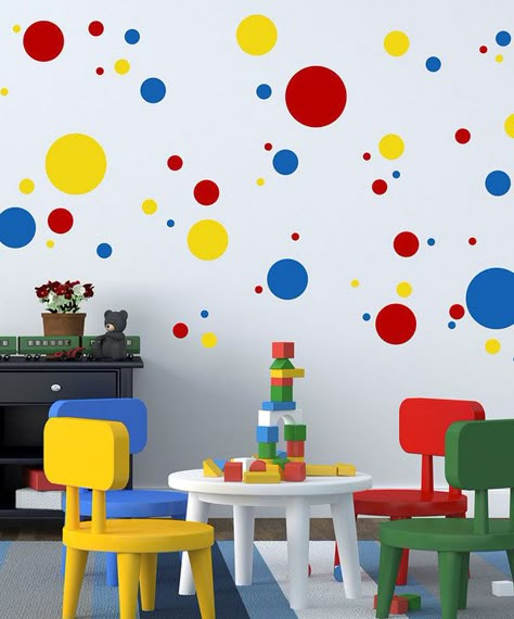 Look at this Primary Colors Dot & Spots Wall Quotes™ Decals on #zulily today! Daycare Design, Diy Playroom, Wall Clings, Preschool Activities Toddler, Diy Nursery, Toddler Bedrooms, School Decorations, Playroom Decor, Kids Playroom