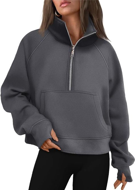 AUTOMET Womens Sweatshirts Half … curated on LTK Yoga Outfits, Oversize Pullover, Cropped Pullover, Zipper Shorts, Sleeves Clothing, Half Zip Sweaters, Solid Clothes, Fall Fashion Outfits, Belleza Natural