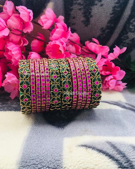 Silk Thread Kundan Bangles, Bridal Silk Thread Bangles Set, Silk Thread Bangles Design Kundan, Kundan Clips, Cloth Belts, Diy Bangles, Silk Thread Earrings Designs, Saree Pins, Saree Pin