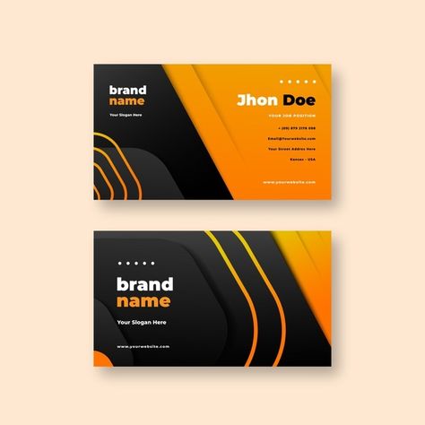 Address Card Design, Business Leaflet, Orange Business Card, White Business Card Design, Elegant Business Cards Design, Business Brochure Design, Card Design Template, Blue Business Card, Modern Business Cards Design