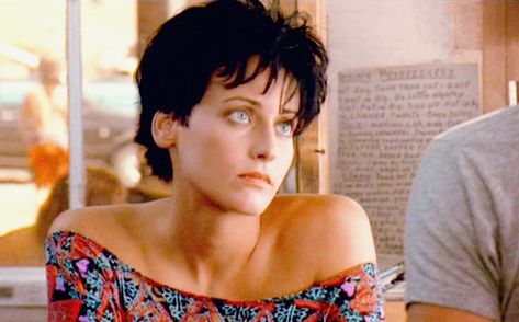 Lori Petty Braided Undercut, Short Hairstyles Pictures, Undercut Pixie Cut, Super Short Hairstyles, Point Break Movie, 1980s Makeup And Hair, Point Break 1991, Lori Petty, 80s Guys