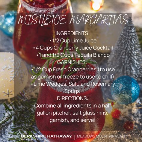 ���🎄🍹 Searching for the perfect drink to bring to your Christmas party? Look no further than these Big Batch Mistletoe Margaritas! 🌟🎉 Mistletoe And Margs Party, Mistletoe Margaritas, Margarita Ingredients, Cranberry Juice Cocktail, Holiday Decorating Ideas, Rosemary Sprigs, Fresh Cranberries, Lime Wedge, Cranberry Juice