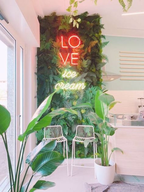 Esthetics Room, Greenery Wall, Salon Suites Decor, Illuminated Signs, Nail Room, Bakery Design, Spa Design, Salon Interior Design, Cafe Interior Design