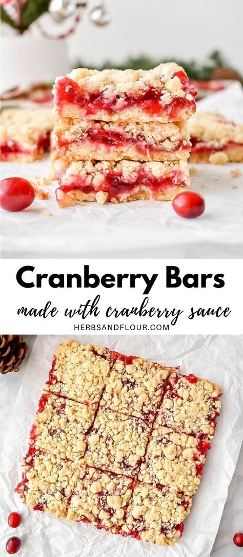 Leftover Cranberry Sauce Recipe, Cranberry Bars Recipe, Cranberry Recipes Dessert, Easy Cranberry Sauce, Cranberry Bars, Cranberry Dessert, Cranberry Jelly, Jellied Cranberry Sauce, Canned Cranberry Sauce